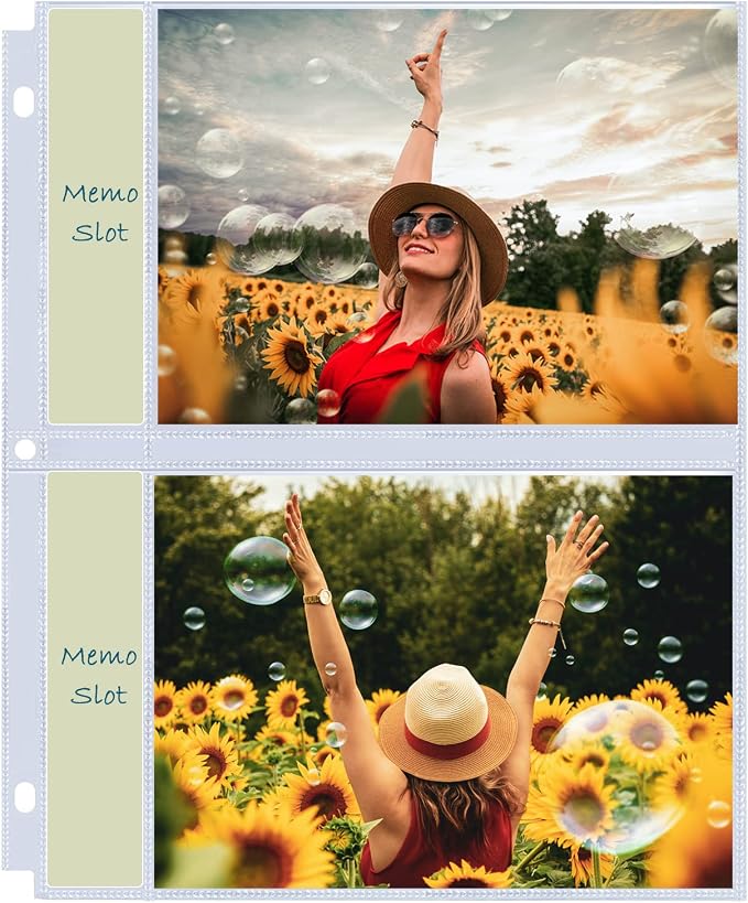60 Pack 5x7 Photo Album Refill Pages for 3 Ring Binder,Ultra-Clear Photo Sleeves Holding 240 Pictures, Double-Sided 2 Pockets Photo Pages, Photo Sheet Protector for Photos and Postcards - Image 9