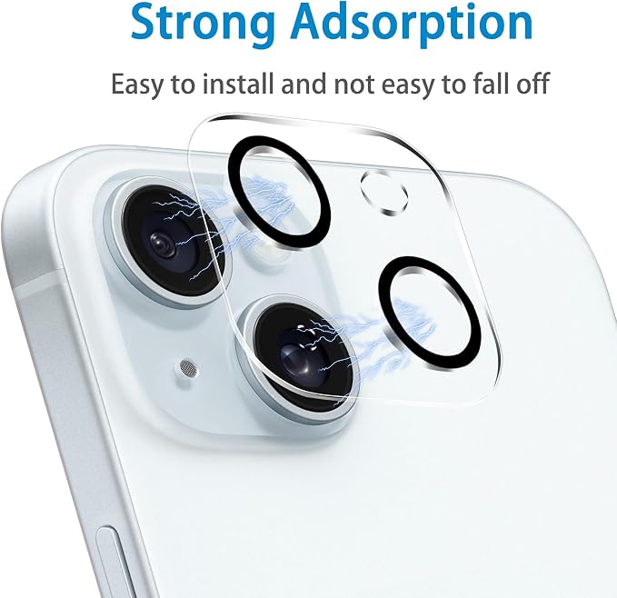 Dengduoduo 3 Pack Tempered Glass Camera Lens Protector for iPhone 15 6.1" & for iPhone 15 Plus 6.7", Ultra HD, 9H Hardness, Anti-Scratch, Case Friendly, Easy to Install [No Affect on Night Shots] - Image 6