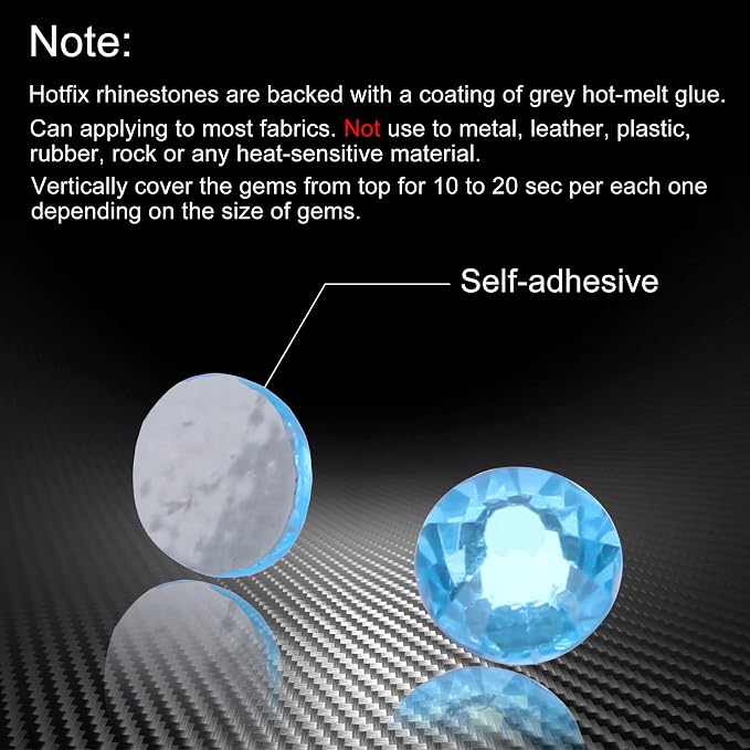 Jollin Hotfix Rhinestones Flatback Crystal Gems 2mm SS6, Aquamarine | 2880pcs Hot Fix Crystals Glass Rhinestones for Bedazzling, Crafting, Clothes, Shoes & Accessories DIY Decoration - Image 5
