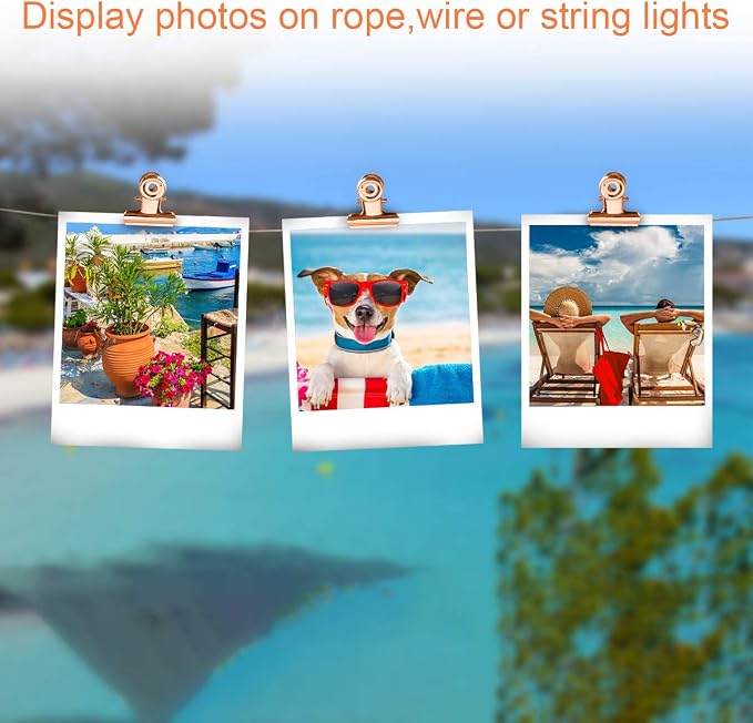 Small Bulldog Clips Rose Gold - Coideal 30 Pcs Mini Metal Binder Bull Clips Hinge Paper Clip Office Clamps for Picture Photos (22mm) - Image 2