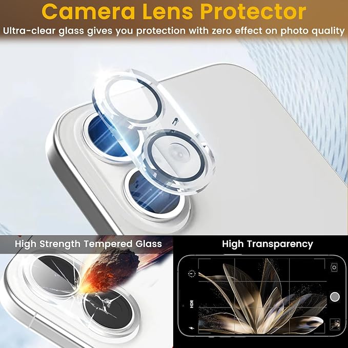 Romkasi 3 Pack Privacy Screen Protector for iPhone 17 6.3 Inch with 3 Pack Camera Lens Protector, Anti Spy Tempered Glass Film, Anti-Scratch, Touch Sensitive, Case Friendly - Image 5