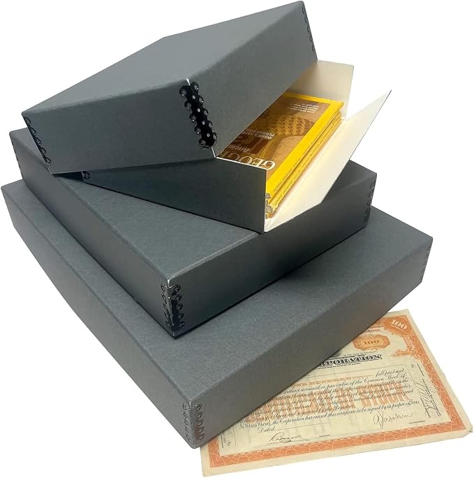 Lineco Drop Front Archival Storage Box, 16.75x20.75x3 in, Gray, 6 Pack | Acid-Free with Metal Edge, Preserves Picture Longevity, Organize Photos, Newspapers, Prints, Documents, Crafts, DIY - Image 8