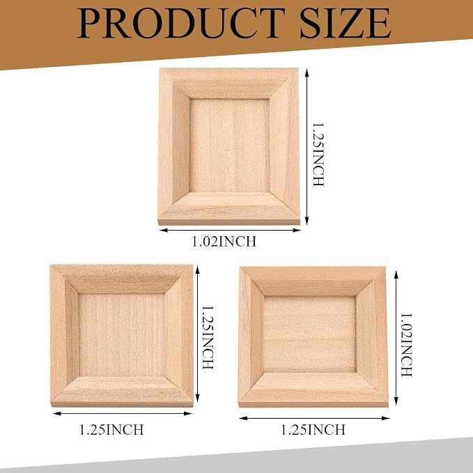 Halloscume 12 Pcs Dollhouse Picture Frames 1:12 Scale Miniature Picture Frames for Dollhouse Small Photo Frame Mini Wooden Dollhouses Accessories Mini House Decoration Simulation (Small) - Image 2