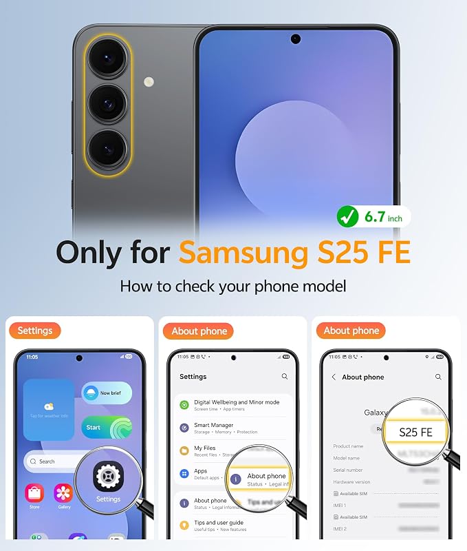 FNTCASE for Samsung Galaxy S25 FE Case, Fit for Magsafe, Screen Protector | Translucent Matte Magnetic Back, 14FT Military Grade Drop Protection, Slim Shockproof Protective Phone Cover, Blue - Image 2