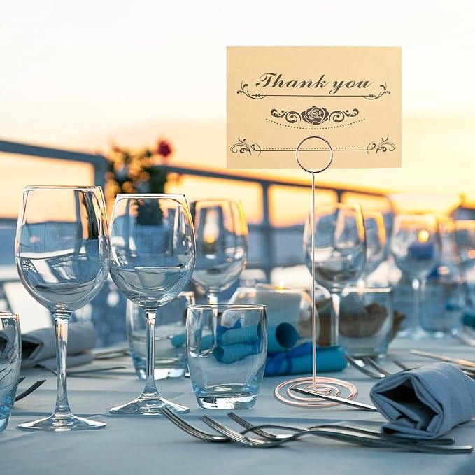 Table Number Holders, 10PCS Place Card Holder, Photo Holder (8.7"Rose Gold) | Cards Stand Name Menu Clips, Large Size Table Sign Card Holders for Centerpieces Wedding Birthday Party - Image 5