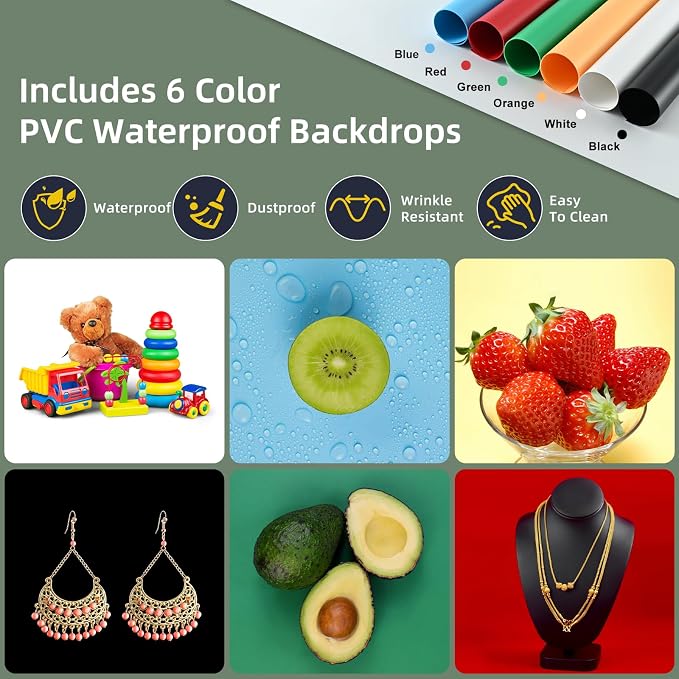 Lightdow 16"x16"x16" Photo Studio Light Box Photography with Type-C Plug/Cable & 180 LEDs(CRI>95), 6 Backdrops-Portable/Dimmable/Folding Shooting Tents for Toys/Jewelry/Watches/Cosmetics - Image 3