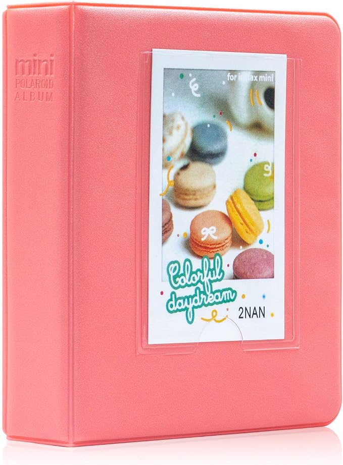 Ablus 64 Pockets Mini Photo Album for Fujifilm Instax Mini 7s 8 8+ 9 25 26 50s 70 90 Instant Camera & Name Card (64 Pockets, Dark Pink2) by Ablus