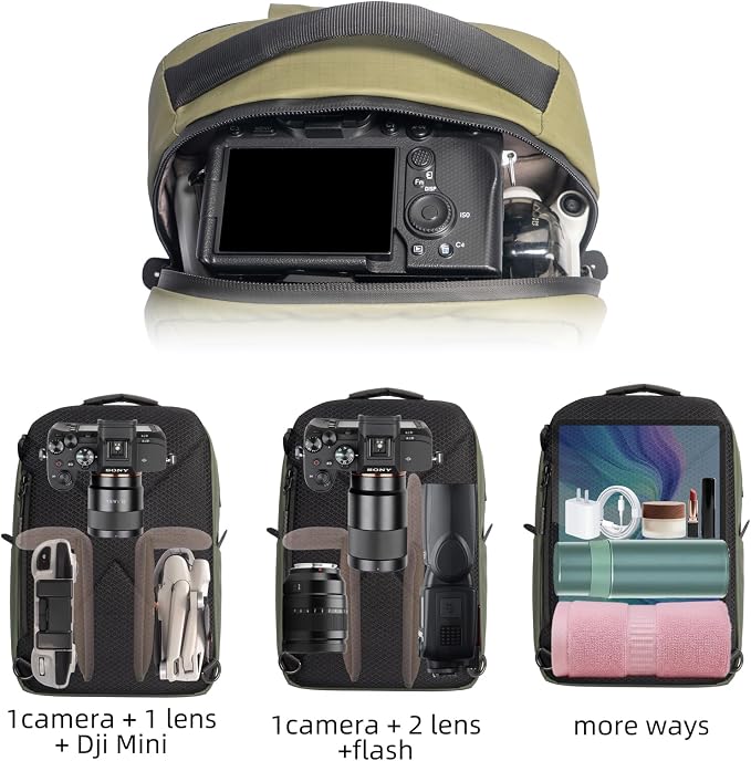 Besnfoto Camera Hardshell Case Crossbody Camera Sling Bag Small Waterproof Photography Bag for Mirrorless and DSLR Cameras - Image 7