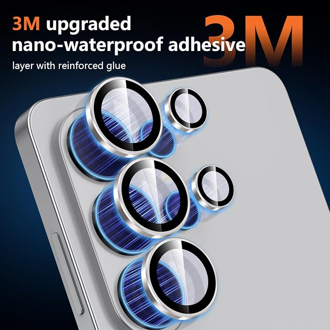 for Samsung Galaxy S26 Ultra Camera Lens Protector, Individual Metal Ring Tempered Glass Lens Cover, [Strong Adsorption] Scratch Resistant Ultra-Thin HD Clear Lens Cover, Titanium Gray Ring - Image 4