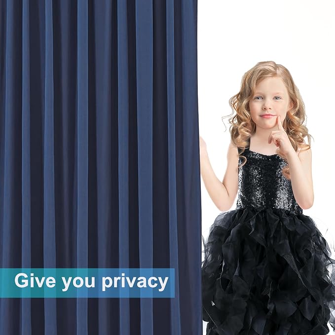 6 Panels Navy Blue Backdrop Curtains for Wedding Party Wrinkle Free Backdrops Curtain Drapes Fabric Decorations Photo Back Drop Cloth for Baby Shower Photography Stage Reception 30ft(W) x 12ft(H) - Image 7