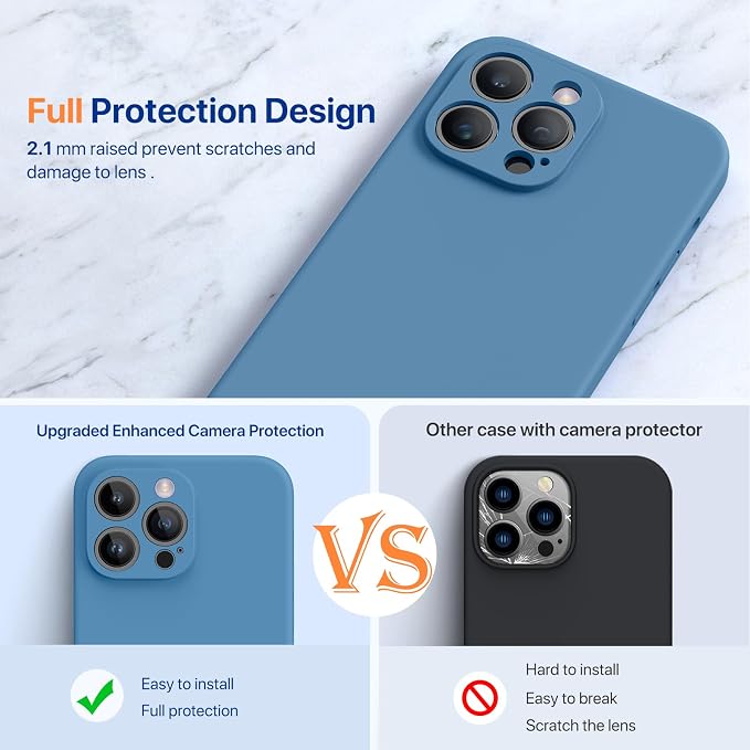 miracase Designed for iPhone 14 Pro Case, [Upgraded Camera Protection], Shockproof Liquid Silicone Rubber Phone Case Cover for 14 Pro 6.1 inch, Capri Blue - Image 6