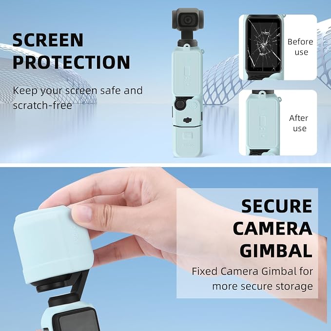 BRDRC Pocket 3 Silicone Cover, For Xtra Muse Protective Case Lens Protector Scratch-Resistant Sleeve Skin Compatible with DJI OSMO Pocket 3 Creator Combo/For Xtra Muse Accessories(Red) - Image 2