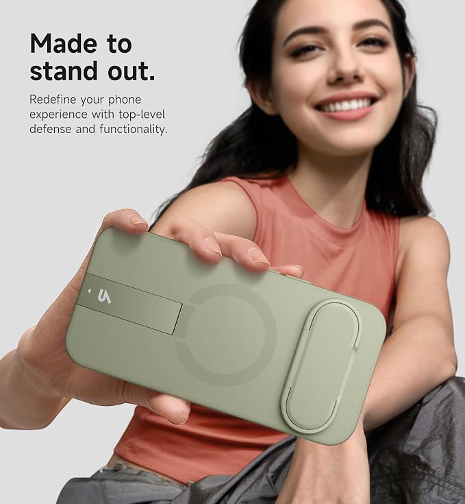 SURITCH for Google Pixel 11 Pro XL Phone Case, Compatible with MagSafe, Protective Cover with Camera Cover & Adjustable Metal Kickstand for Pixel 11 Pro XL 2026 -Sage Green - Image 7