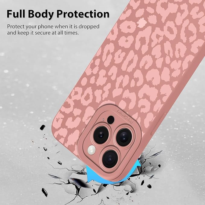 Cute Pink Cheetah Print Phone Case for iPhone 15 Pro Max 6.7" | Aesthetic Leopard Pattern Design Cover Full Camera Lens Protective Shockproof Soft Slim TPU Funda for Women Girls - Image 3