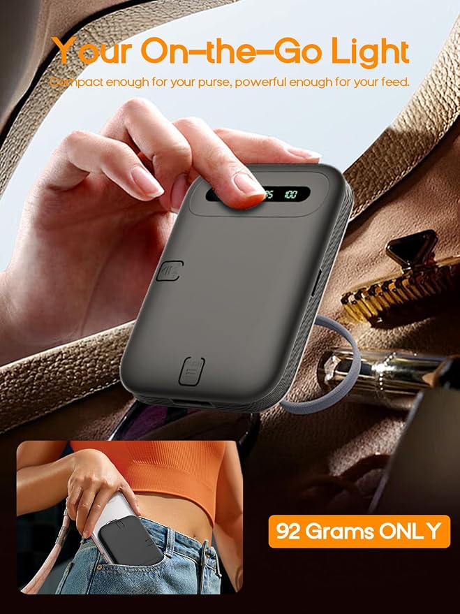 Selfie Light Rechargeable Phone Light Clip-On – Portable LED Selfie Light with 3 Color Modes & 10 Brightness Levels for iPhone, TikTok, Makeup, Vlogging, Live Streaming, Zoom - Image 7