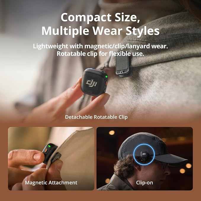 DJI Mic 3 (2 TX + 1 Mobile RX), Wireless Microphone | For iPhone 17/16/15 & Android/Tablet/PC, Plug-and-Play, Noise Cancelling, Ultralight, Adaptive Gain Control, Vlog - Image 4
