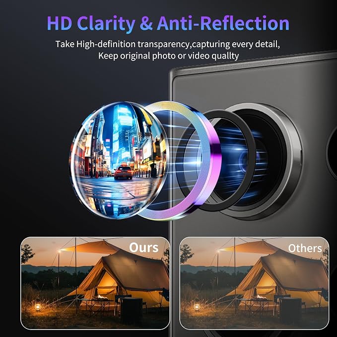Camera Lens Protector for Samsung Galaxy S24 Ultra,1 Pack | Tempered Metal Glass Camera Cover, HD Clear Anti-Scratch Lens Screen Protector Film,Case Friendly,Colorful Titanium - Image 3