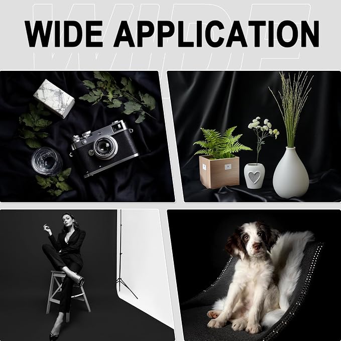 GFCC 7.5FTx10FT Black Backdrop Background for Photography Photoshoot | Non-Reflective, Polyester, Easy Hang, Multipurpose Screen for Studio Photo Booth, Video Recording, Portrait, Halloween - Image 5