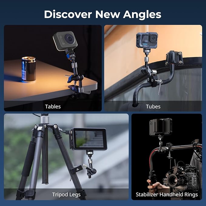 SMALLRIG 7 Inch Magic Arm with Crab-Shaped Clamp, Arm with 1/4"-20 Screw and Retractable Pins, for Action Cameras, Monitors, Video Lights, and Microphones - 5310 - Image 7