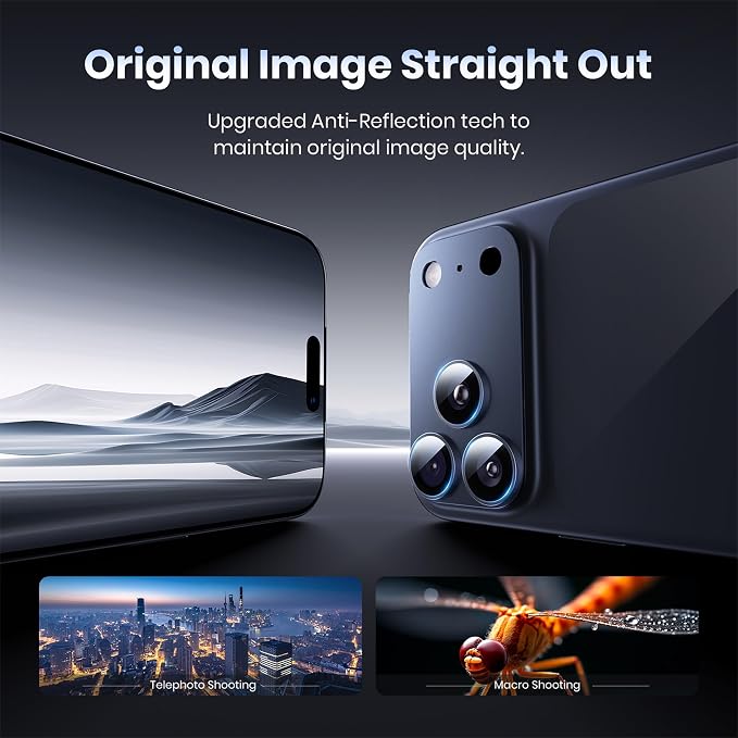 Hoerrye for iPhone 17 Pro Max Camera Lens Protector - 12FT Shatterproof | Military Grade Protection, Strong Adsorption, 9H+ Tempered Glass Camera Screen, Full Protective Cover, Case Friendly, Blue - Image 4