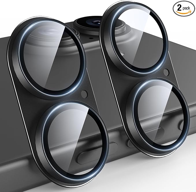 TAURI 2 Pack for iPhone 17 Camera Lens Protector, Black | Full Coverage Military-Grade Shatterproof, Upgrade AR Anti-Reflection Ultra Clear Transmission & Case Friendly by TAURI