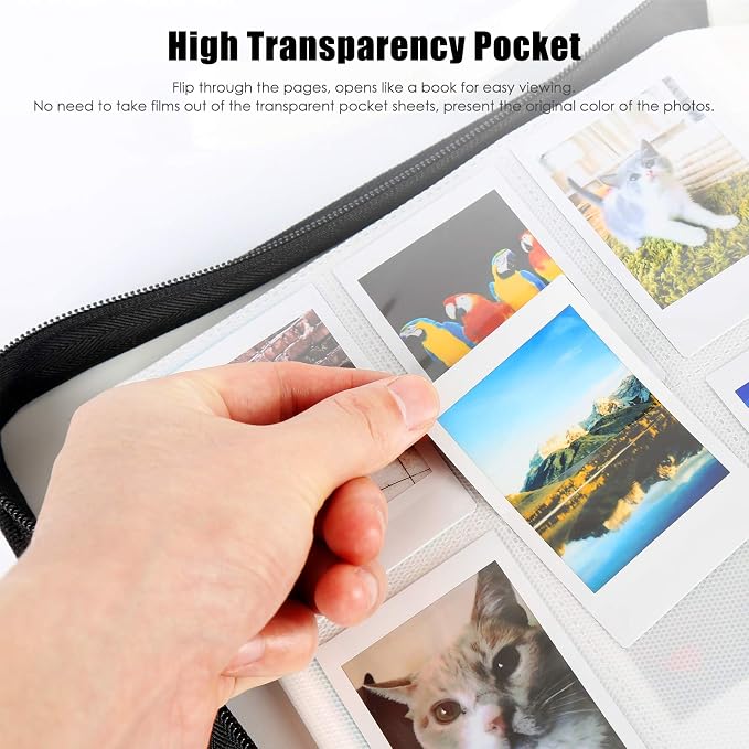 Veicevol 540-Pocket Album for Instax Mini & Polaroid 2x3 inch Photos, White | Large Capacity, Designed for Fujifilm Instax Mini and Polaroid 2x3 Photos, To Store Pictures Or Trading Collection Cards - Image 3