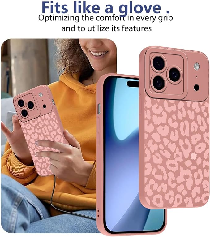 Cute Pink Cheetah Print Phone Case for iPhone 17 Pro Max 6.9" | Aesthetic Leopard Pattern Design Cover Full Camera Lens Protective Shockproof Soft Slim TPU Funda for Women Girls - Image 7