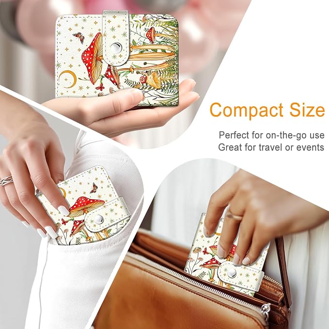 Mushroom Garden Small Photos Album for 2x3 Inch Films, 56 Pockets | Mini Cute Picture Book, Wallet Size, for Polaroid Fujifilm Instax Mini Instant Camera Printer, Kpop Photocard Binder Holders - Image 6