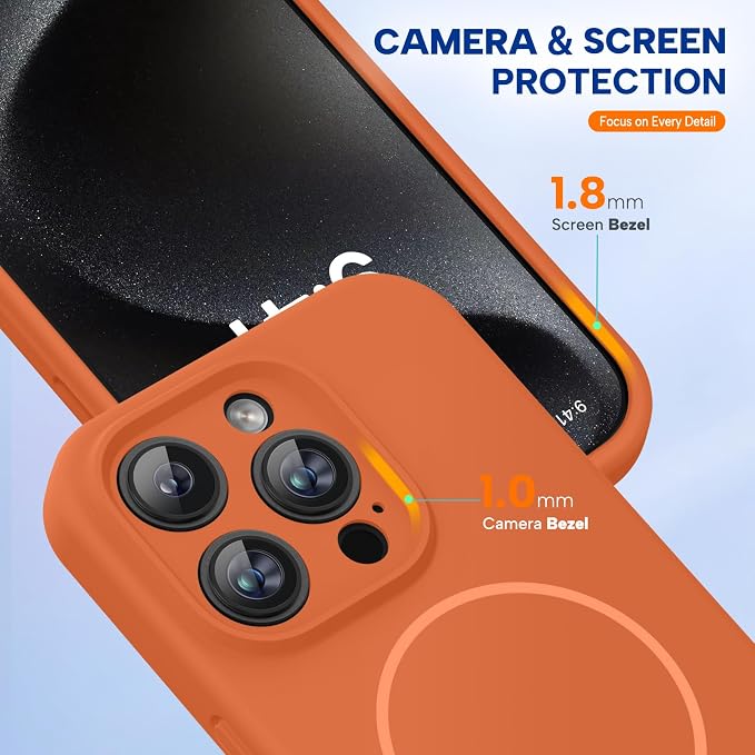Miracase Magnetic for iPhone 15 Pro Case, Silicone, Soft Microfiber Lining - Image 4