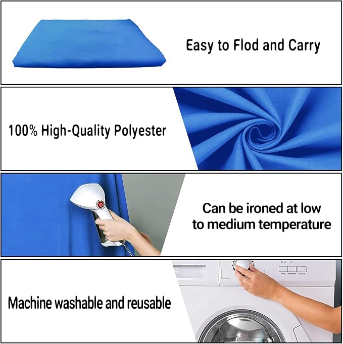 Royal Blue Photography Backdrop for Photoshoot, Fabric 5x7ft | Polyester Studio Photo Backgrounds, Non Reflective, Easy to Hang, for Portrait Shoot, Product, Party Decor, Video Creation - Image 7
