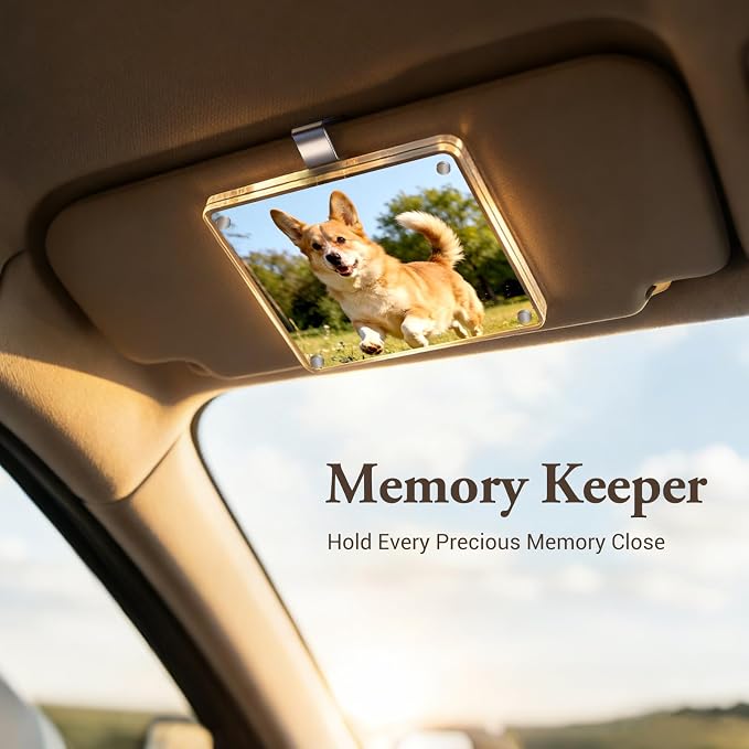 CoBak 1 Pack Acrylic Car Photo Holder, Magnetic Personalized Car Visor Clip, Fathers Day Gifts for Dad, Car Accessories & Car Decor for Men, Him, to Display Family & Personal Photos - Image 7