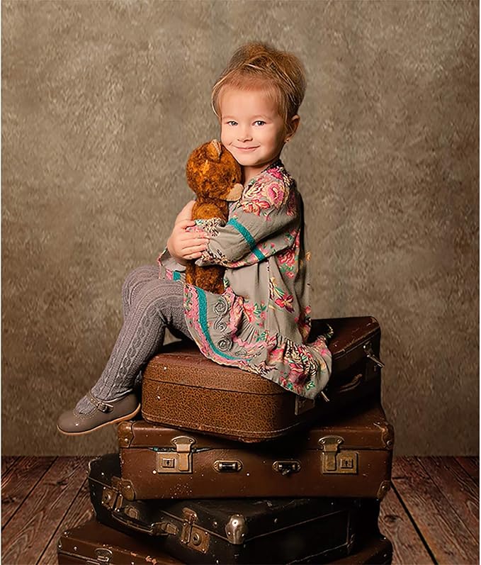 Allenjoy Fabric 6x8ft Abstract Brown Wall with Wood Floor Photo Backdrop for Only Under 3 Years Old Kids Pictures - Image 4