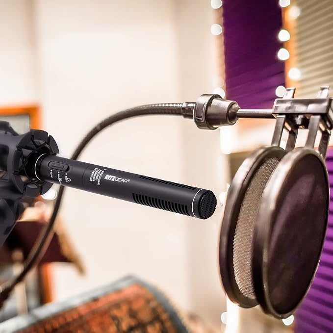 Professional Video & Broadcast Microphone | 10.8" Unidirectional Condenser Shotgun Mic for Indoor & Outdoor Film, Interview & Studio Recording for Camcorders and DSLR Camera - Black - Image 6