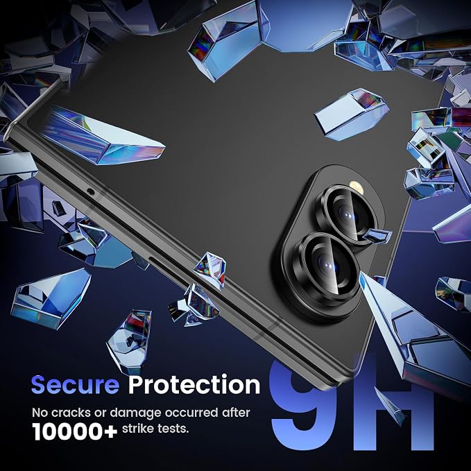 Tensea Camera Lens Protector Compatible for Samsung Galaxy Z Fold 8 | 9H Tempered Glass Camera Cover Screen Protector Metal Individual Ring 【Case Friendly】【Installation Tray】【Military Protection】 - Image 5