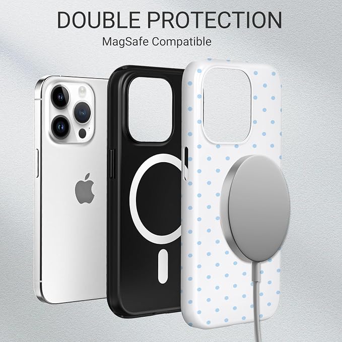 TPU Phone Case for iPhone 13 Pro Max, MagSafe Wireless Charging Compatible, Shockproof Slim Fit Protective Cover with Anti-Yellowing & Raised Camera Protection (Polka dot 3, iPhone 13 Pro Max) - Image 6