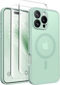 CAPRARO for iPhone 16 Pro Max Case, Compatible with MagSafe Mint Green | Upgraded [Full Camera Protection] Protective Translucent Matte Women Girl Magnetic Phone Case Cover, Mint Green by CAPRARO