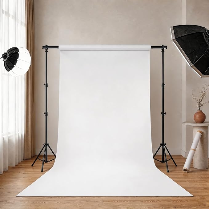 White Seamless Paper Backdrop, White Photo Backdrop 86" x32.8' | Heavyweight matte backdrop paper with non-reflective surface for photoshoots, portraits, videos and studio photography. - Image 2