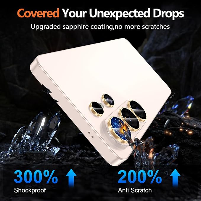 for Samsung Galaxy S26 Ultra Camera Lens Protector, Individual Metal Ring Tempered Glass Lens Cover, [Strong Adsorption] Scratch Resistant Ultra-Thin HD Clear Lens Cover, 1 Set-Gold Ring - Image 5