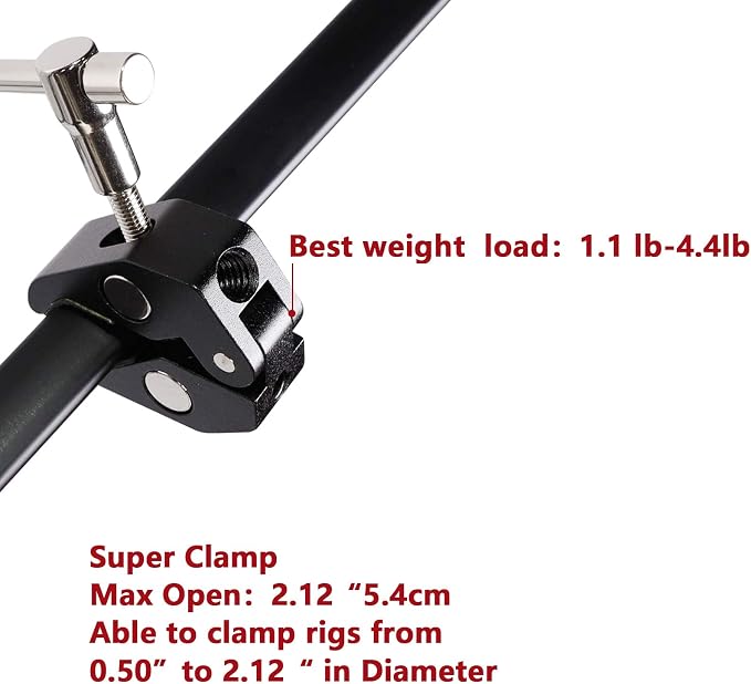 Super Clamp with 1/4 and 3/8 Thread for Photography,Camera Monitor, LED Light,Umbrellas, Plate Glass, Cross Bars, Hooks, Shelves, Photo Accessories-2Pack - Image 4