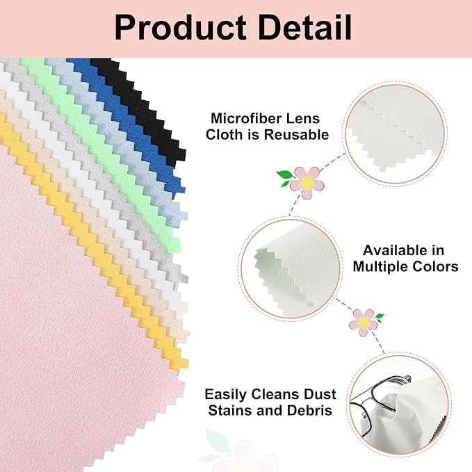 uxcell 6 Pcs Microfiber Cleaning Cloth for Glasses, 8 x 8 Inch Eyeglass Cleaning Cloth, Glasses Cleaner Wipes for Electronics Lenses Screens Cameras Cell Phones, Gray - Image 3