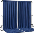 Navy Blue Backdrop Curtains-Wrinkle-Free Navy Blue Curtains Polyester Photography Drapes Wedding Background for Baby Shower Birthday Graduation Party Decorations - 8 X10FT by WishCare