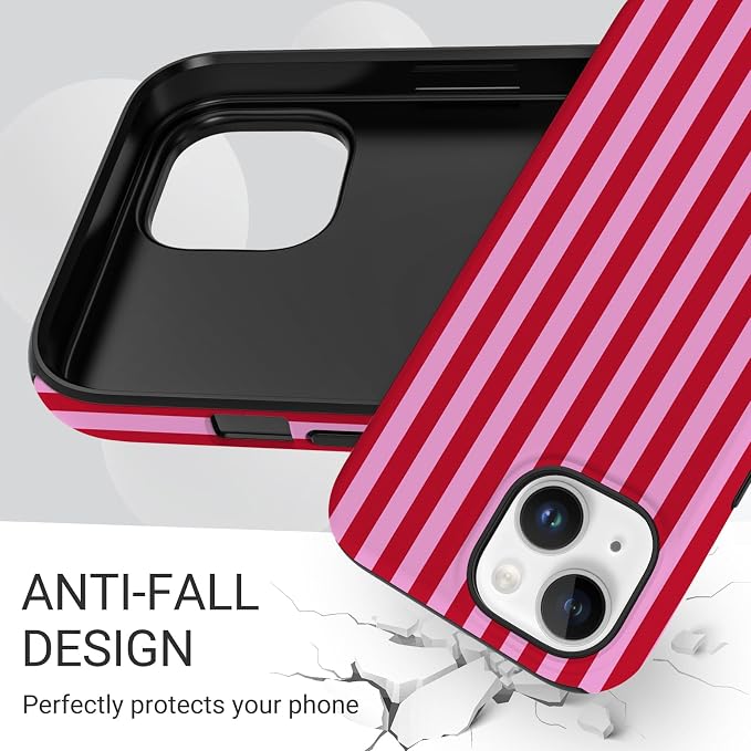 TPU Phone Case for iPhone 15, MagSafe Wireless Charging Compatible, Shockproof Slim Fit Protective Cover with Anti-Yellowing & Raised Camera Protection (Stripes 4, iPhone 15) - Image 5