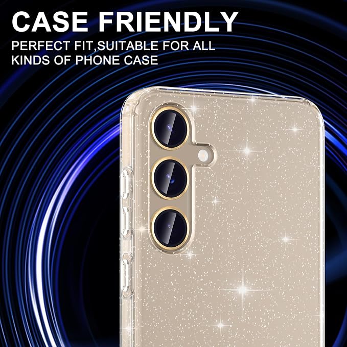 for Samsung Galaxy S25 Camera Lens Protector, Individual Metal Ring Tempered Glass Lens Cover, [Strong Adsorption] Scratch Resistant Ultra-Thin HD Clear Lens Cover, 1 Set-Gold - Image 5