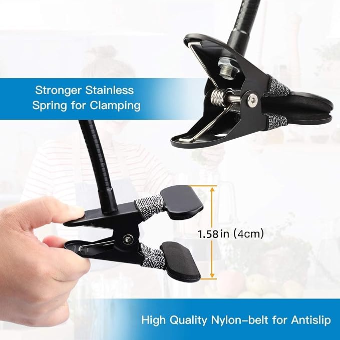 Pipishell 25 Inch Webcam Stand, Flexible Desk Mount Clamp Gooseneck Stand for Logitech Webcam C960 C930e C930 C920 C920S C922x C922 Brio 4K C925e C615 and Other Devices with 1/4" Thread-PIWS01 - Image 4