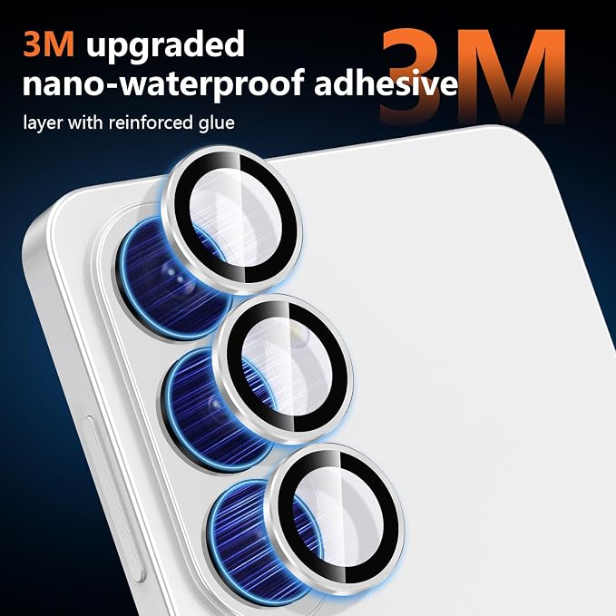 for Samsung Galaxy S26 Camera Lens Protector, Individual Metal Ring Tempered Glass Lens Cover, [Strong Adsorption] Scratch Resistant Ultra-Thin HD Clear Lens Cover, 1 Set-Titanium Silver Ring - Image 4