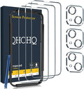 QHOHQ 3 Pack Screen Protector for iPhone 14 / iPhone 13 [6.1 Inch] with 3 Pack Tempered Glass Camera Lens Protector, Ultra HD, 9H Hardness,Case Friendly by QHOHQ