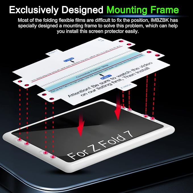IMBZBK Privacy Screen Protector for Samsung Galaxy Z Fold 8 Ultra/Z Fold 7 | 2+2+2 Pack, 9H+ Hardness, Military Grade Shatterproof, Case Friendly, Bubble Free Auto-Dust Removal - Image 4
