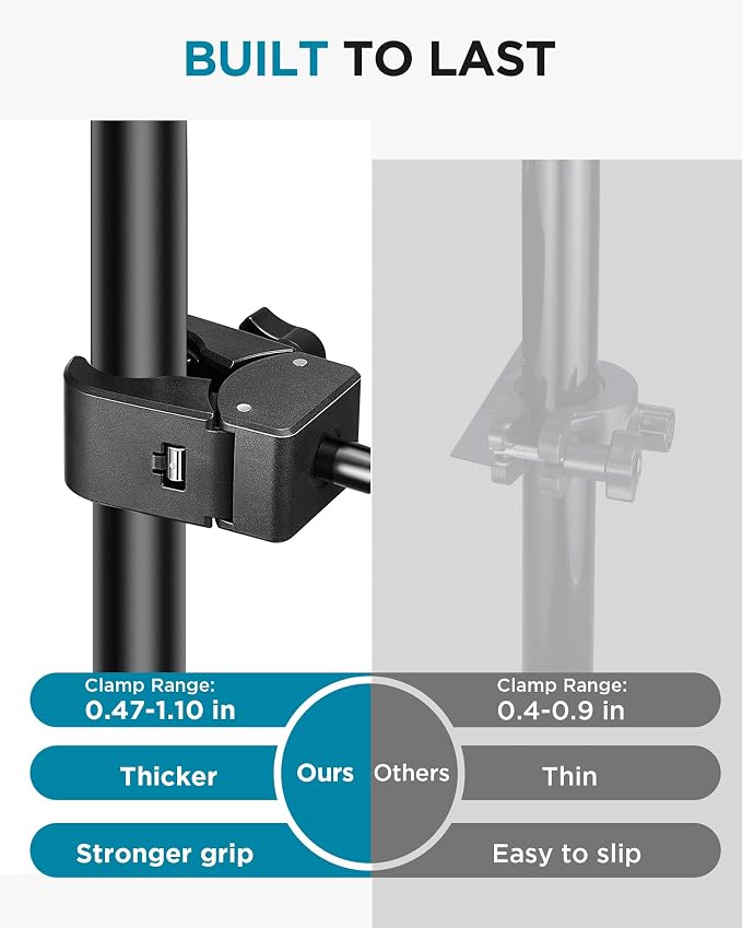 InnoGear Mic Stand Phone Holder Music Stand for All Smartphones | Horizontal, Vertical, Titled, Flexible Gooseneck, For All Phone Cases, Strong Grip, Stable, For 2.36"-3.54" Phones - Image 2
