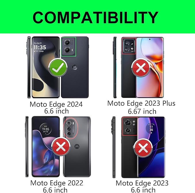 for Moto Edge 2024 Case,with Sliding Camera Lens Cover,HD Screen Protector,360° Rotating Ring Kickstand, Military-Grade Shockproof Protective Cover for Motorola Moto Edge 2024,Mint+Pink - Image 2