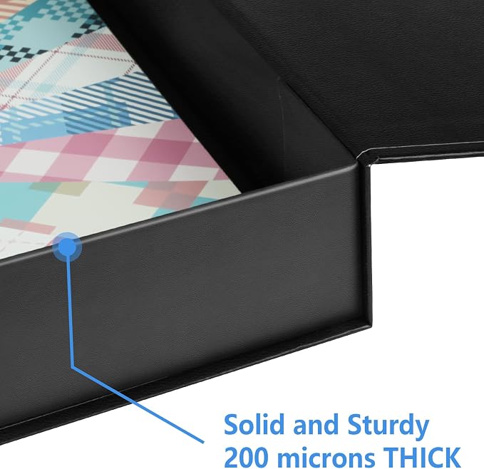 Harhana 12x12 Scrapbook Storage Box for Scrapbooks, Papers and Supplies, Odor Free, Solid Black, 4 Pack - Image 6